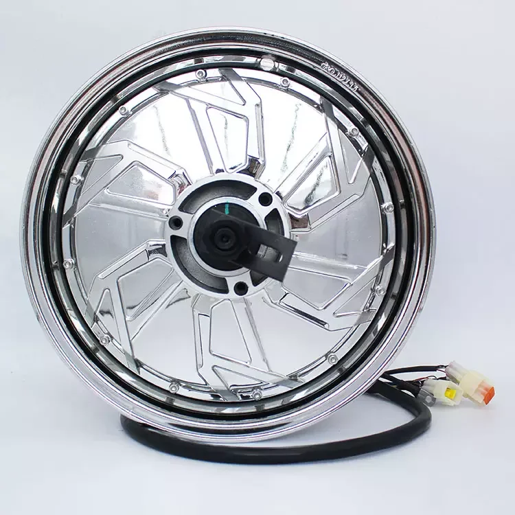 Brushless DC motor Qsmotor 12 inch 2000W electric motorcycle scooter  reinforced double Hall silver plated