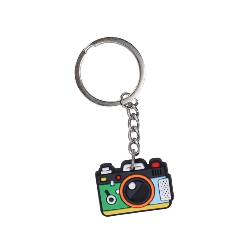 Xun Xin Wholesale Cartoon Camera Keychain Pendant PVC Soft Glue DIY Decorative Buckle School Bag Ornaments Decorative Gifts