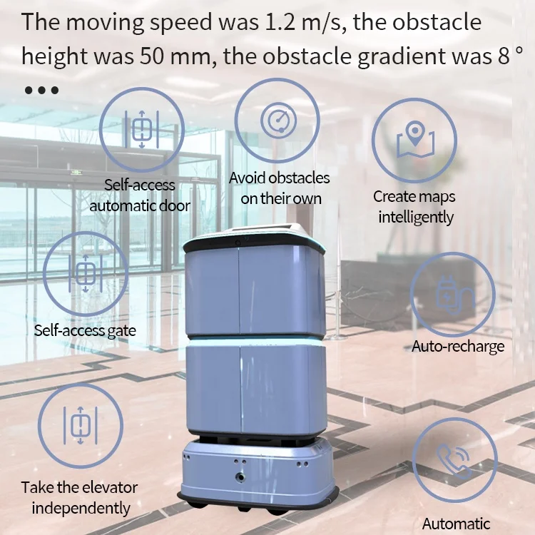 Fully  Enclosed Intelligent up and down elevator Hotel Delivery Robot  Hotel Room Service  Smart  Robot