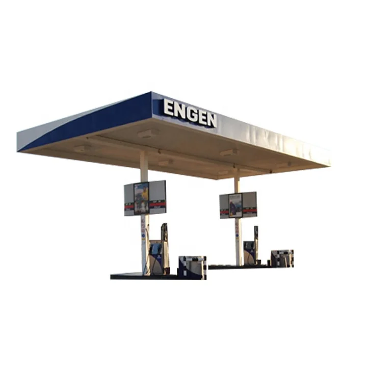 Long Span Design Aluminum Panel Covered Steel Pipe Truss Roof petrol station canopy construction prices