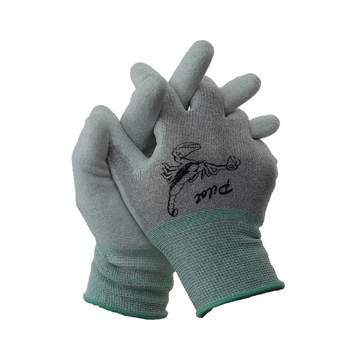 Washable Work Carbon Fiber Anti-static with PU Coated Anti ESD Gloves