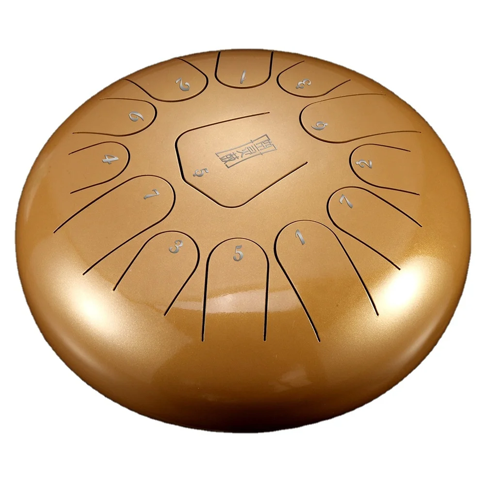 Steel Tongue Drum 12 Inch 13 Tone C Key Steel and Titanium Alloy Steel Tongue Drum Stand Hand Pan With Drum Pallet