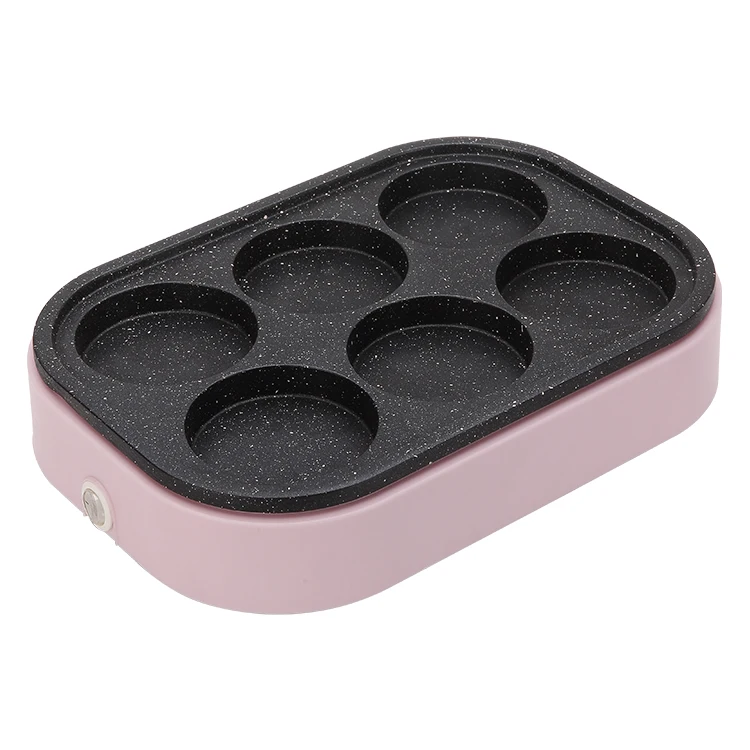 Multifunctional 6 round shaped indoor mini egg burger electric grill