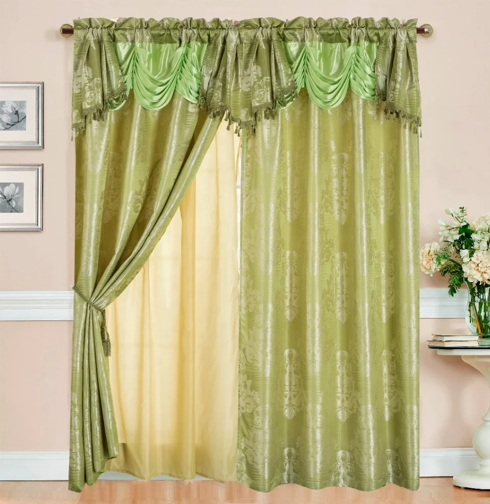 Классические геометрические двухслойные жаккардовые занавески в европейском и американском стиле для гостиной