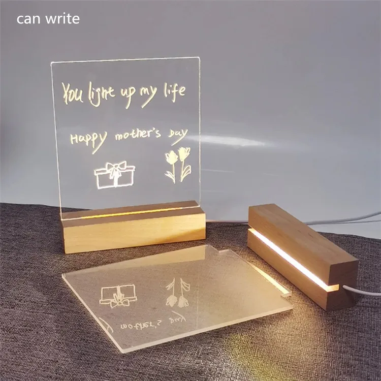DIY Acrylic Memo Tips Desktop Office Home Home Desktop Message Board Erasable Clipboard Small Bedside Night Lamp