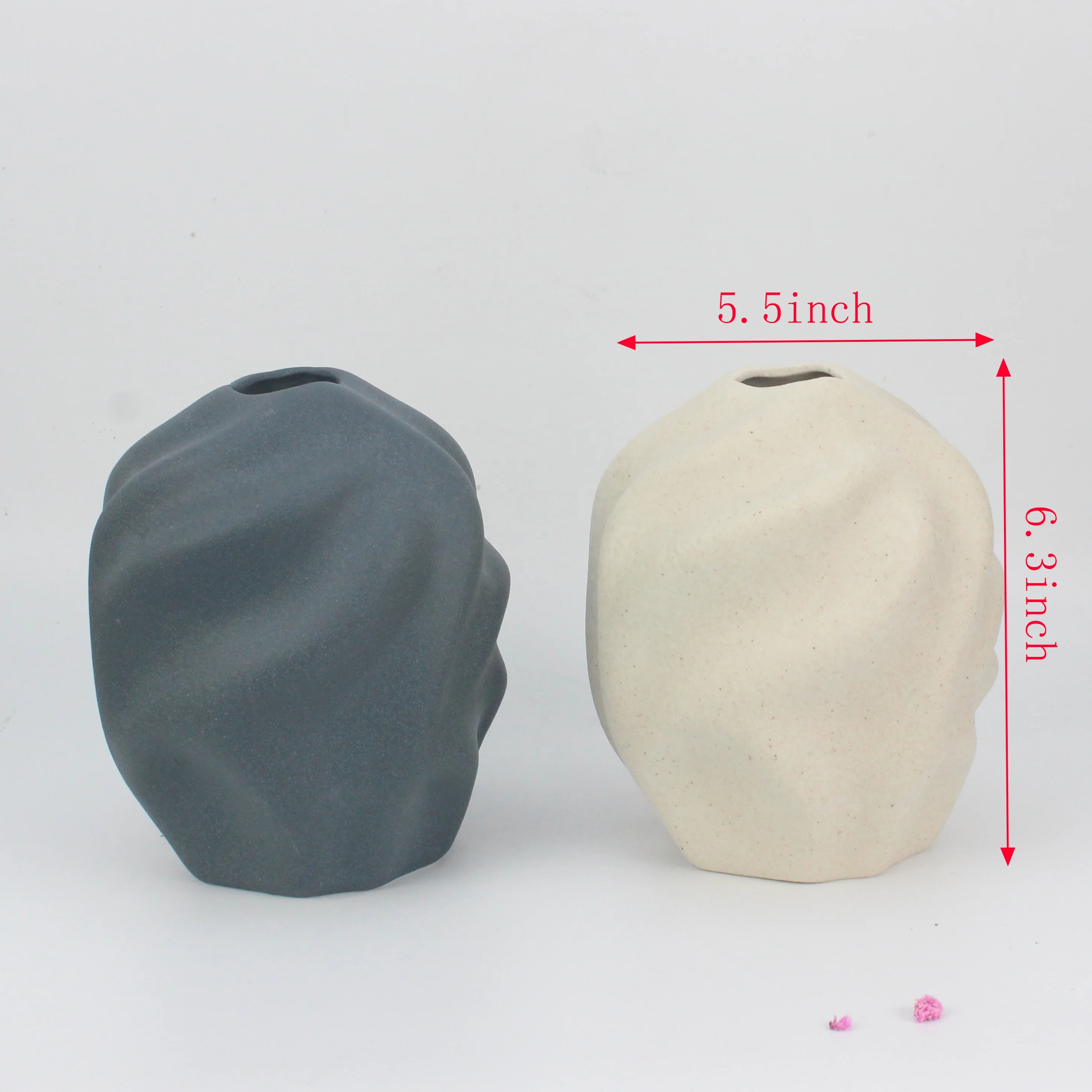 Home decoration ceramic special-shaped personalized vase  customization spot Vase Natural Surface popular retro clay vase