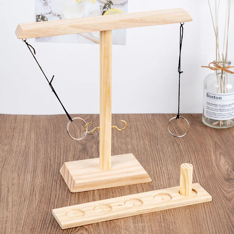 Wooden Ring Toss Game Toss Hook Fast-paced Board Games Kids Toys for Children Adult Family Interactive Party Game