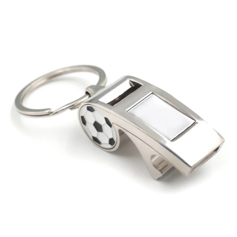 high quality manufacturers personalized custom metal Whistle keychain