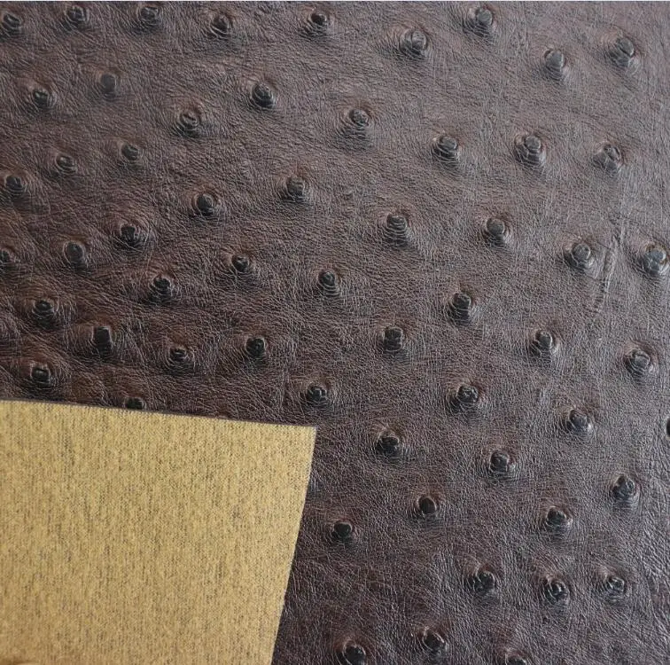 
popular ostrich grain Frosted surface faux leather for hangbags leatherette rolls Smooth and delicate Ostrich touch face 