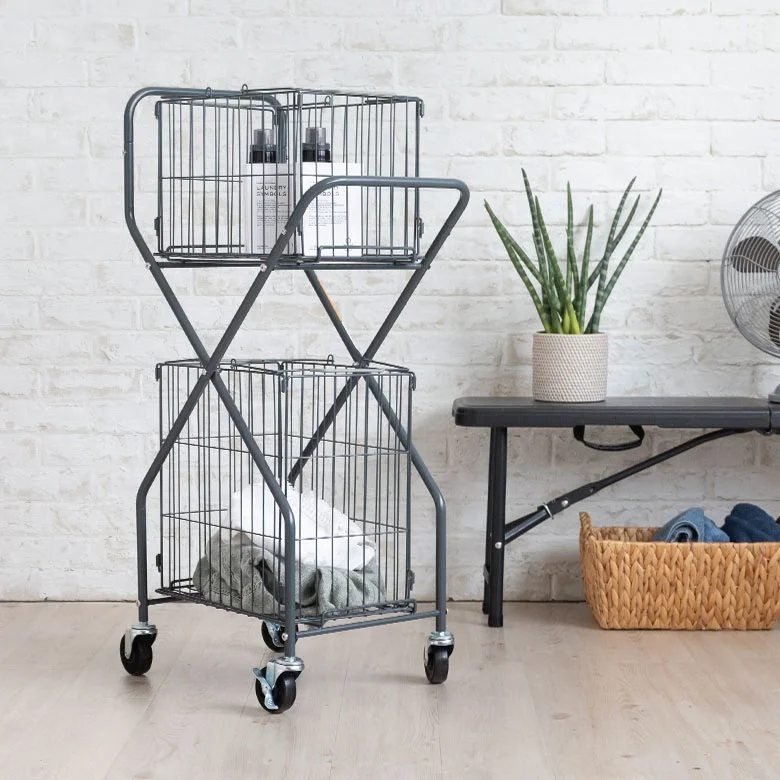 The 2024 Popular Product Rolling Laundry Cart Cage Trolley with Wheels