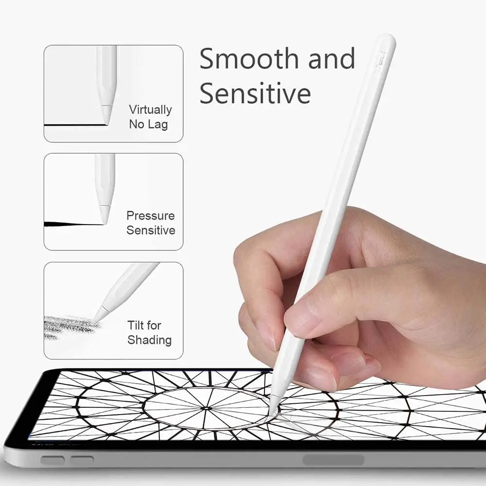 Мягкие демпфирующие наконечники Paperfeel Замена для Apple Pencil 1-го поколения и 2-го ручки с шумоподавлением iPad