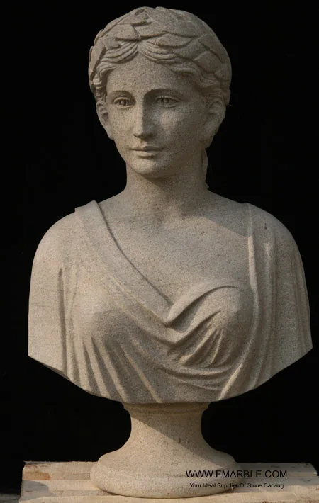 Marble Bust White Woman Sculpture