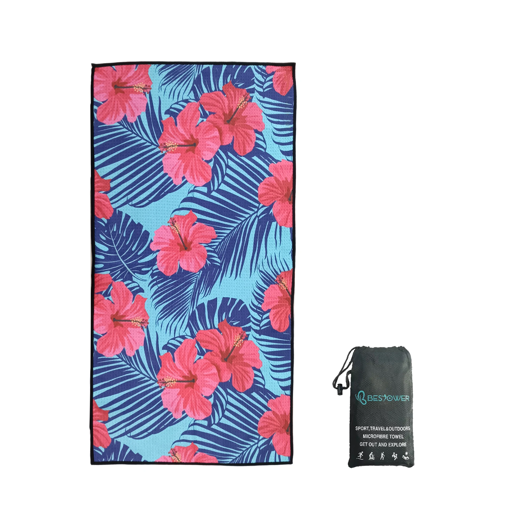 Super absorbent printing microfiber waffle towel recycled standard towel microfibre golf towels custom