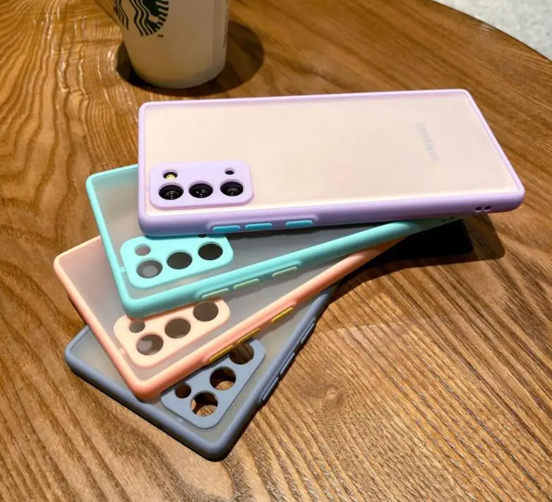 Camera Protection Shockproof Silicon Phone Case For Samsung S10 S20 S21 Plus Note 20 Ultra A12 A21S A51 A52 A71 A72 Bumper Cover