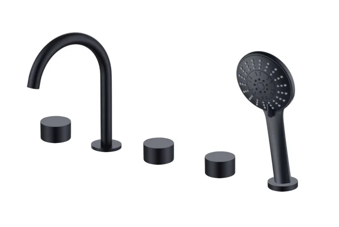 American style cUPC Brushed nickel BN finish brass Build in zinc spout round bath shower faucet set with pressure balance valve