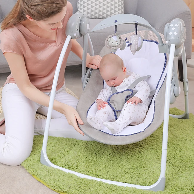 
Baby Cradle Swing Crib With Baby Shaker Toy High Standard Durable Baby Electric Cradle Swing Chair 