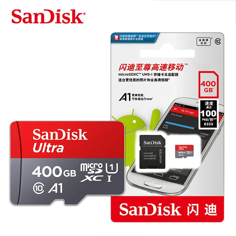  Оптом и продажи оригинальные двойной флеш-накопитель SanDisk A1 ультра флэш-памяти TF 256 Гб микро SD карты U3 слот для карт
