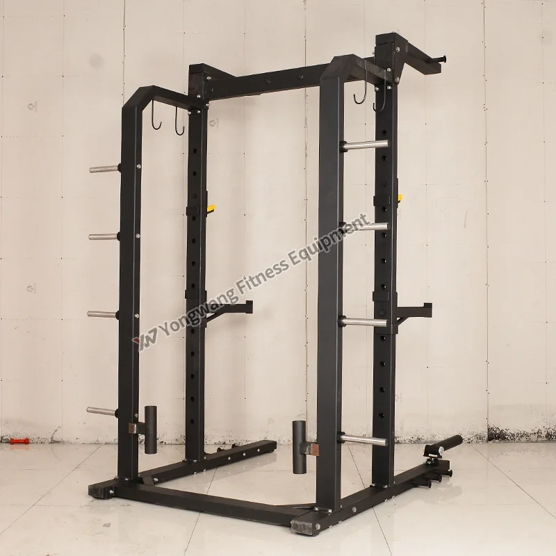 
High quality Hot sale commercial fitness equipment gym use machine YW-1716B Half Power Rack 