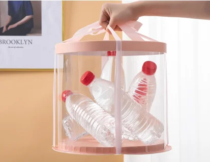 Wholesale transparent packaging boxes tall cake boxes for tiered cakes wedding foldable cake boxes