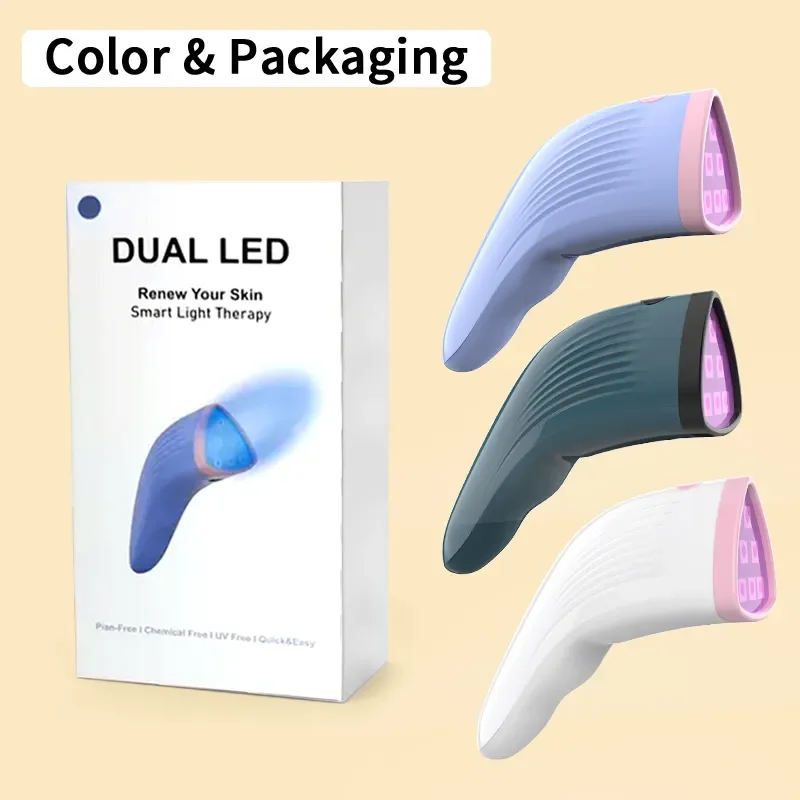 Home Use Beauty Skincare Portable 3 Minute Pimple Acne Spot Treatment Face Wand Led Red & Blue Face Light Therapy Beauty Device