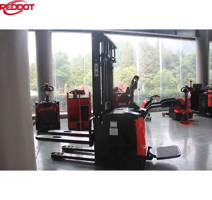 REDDOT Max Series 1.6ton 2.0ton standing electric pallet stacker forklift with platform