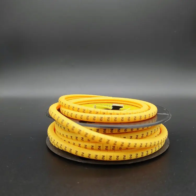 Yellow PVC 0.75-1.5mm Number Letters Cable Marker Strip For Wire Cable