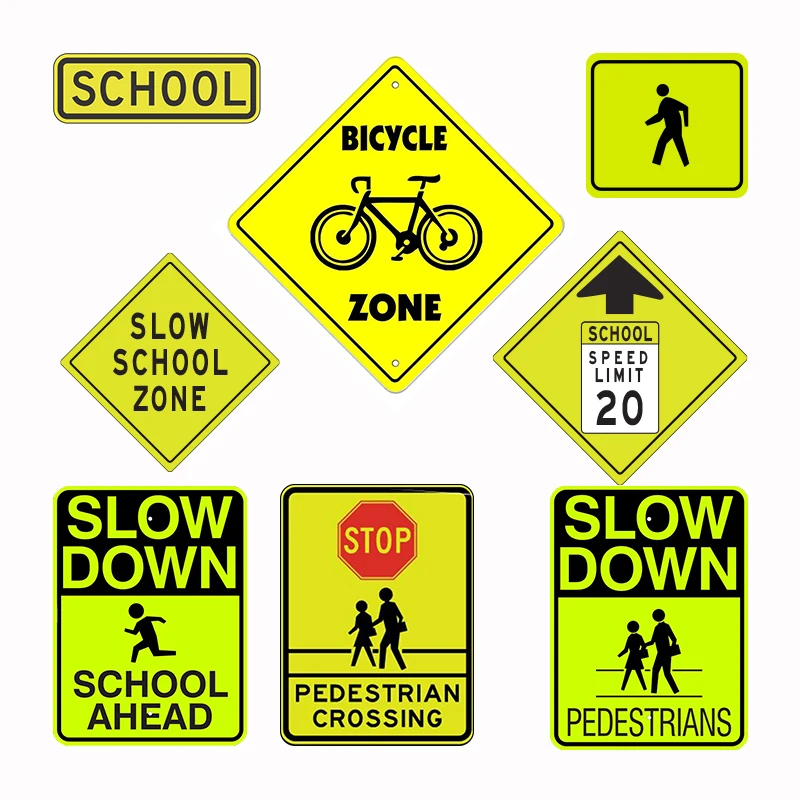 Rectangle/Round/Oval/Triangle Board Engineering Grade Acrylic Reflective Sheeting Traffic Safety Sign For Warning Safety
