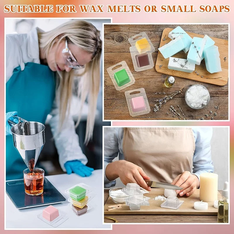 PVC Clamshell Packaging Clear Blister Packaging Box Empty Plastic Wax Melt Clamshells Single for Wickless Wax Melt Candles