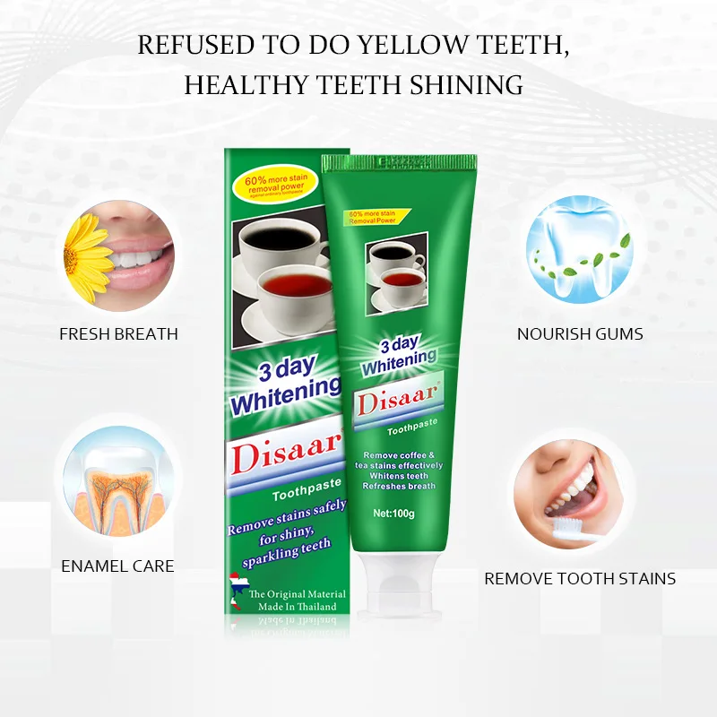 Teeth Whitening Toothpaste 3 Day Remove Tea Stains Coffee Stains Anti-cavity Toothpaste