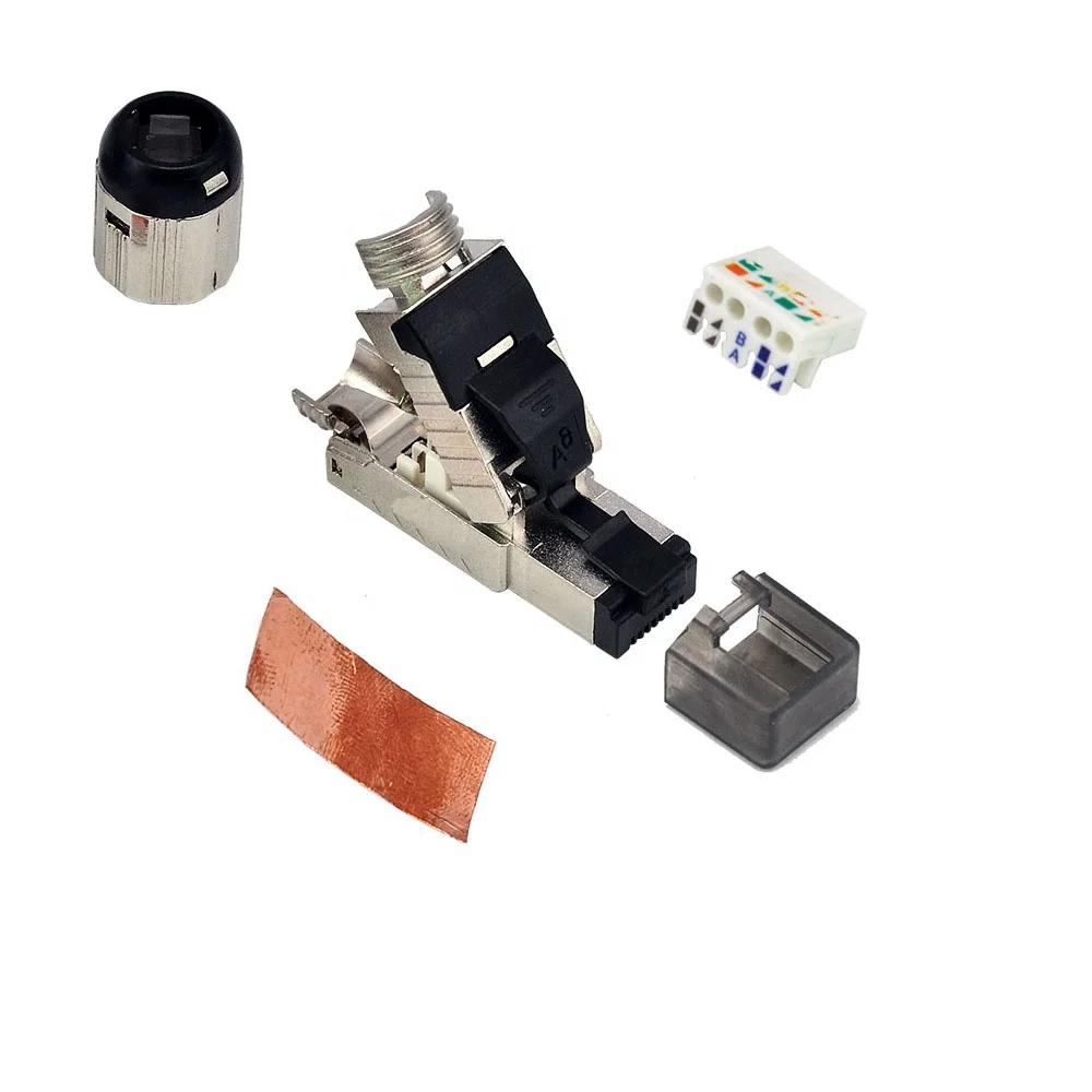 fit 5G network 40Gbps Cat 6A Cat 7 Cat 8 RJ45 Connectors Tool Free Easy Jack Shielding Metal Die-Cast Field Termination Plug