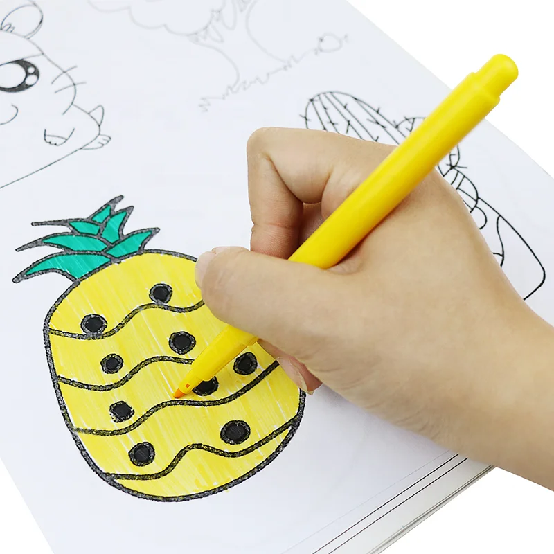 BECOL New Arrival Customized Colored Art Marker Pen Set 12 Colors Non Toxic Washable Watercolor Pen Set for Kids Painting