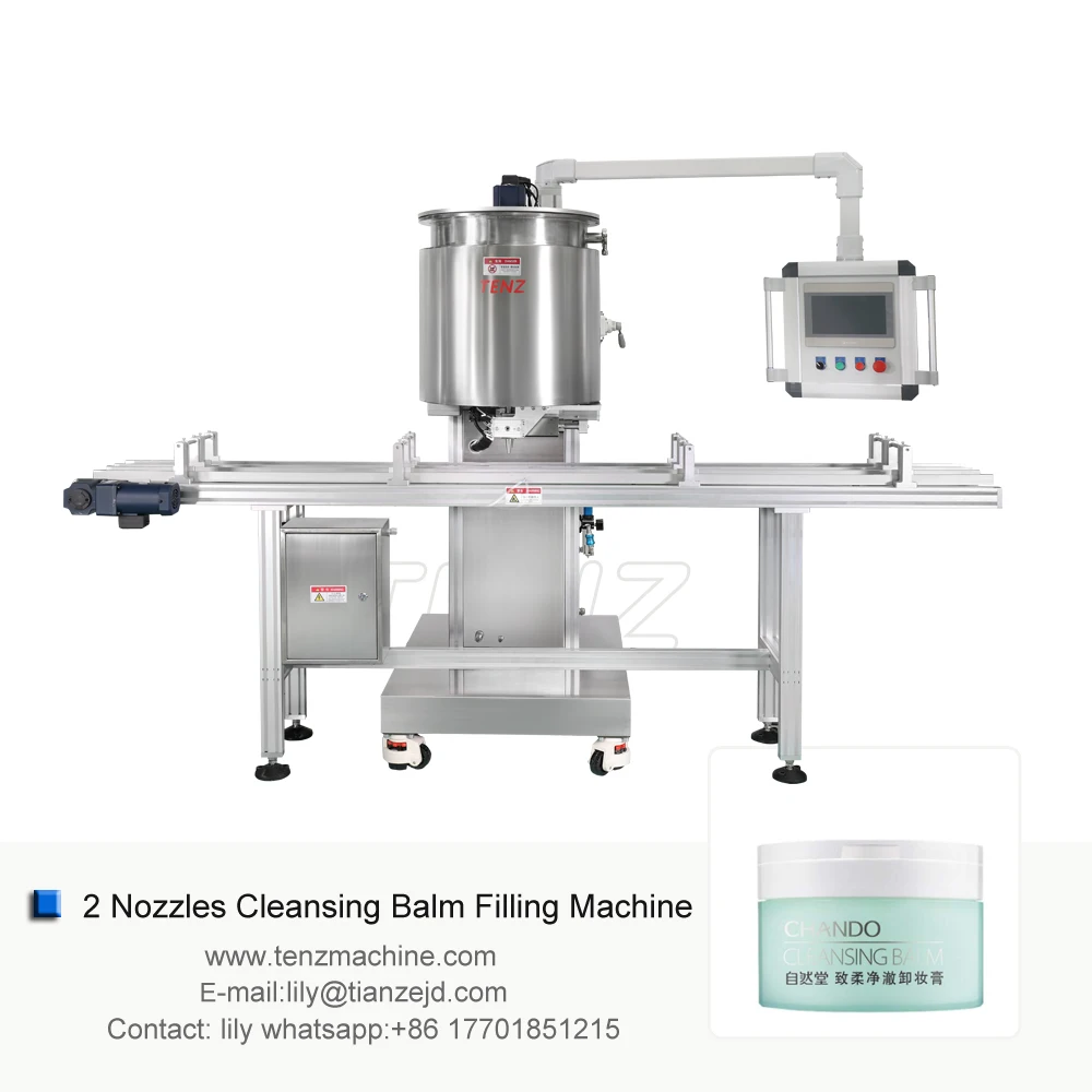 auto double nozzles piston Makeup remover  deep clean cream filling machine