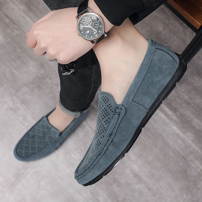 New Style Summer Suede Loafer Shoes For Men Driving Shoes Moccasins