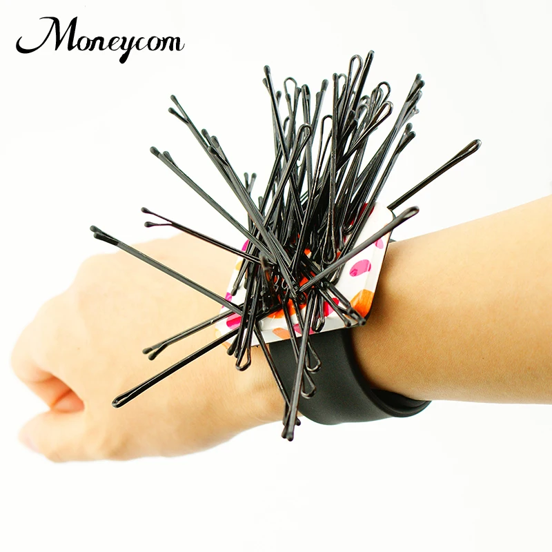 Custom Hair Salon Magnetic Wristband Needle Cushion Holder Silicone Wrist Strap Bracelet Hairpin Bobbi Pin Plate For Sewing