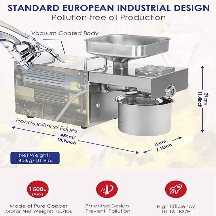 organic oil ice maker expeller under counter extractor small engine syringe tank tool seeds espresso oil press equipment