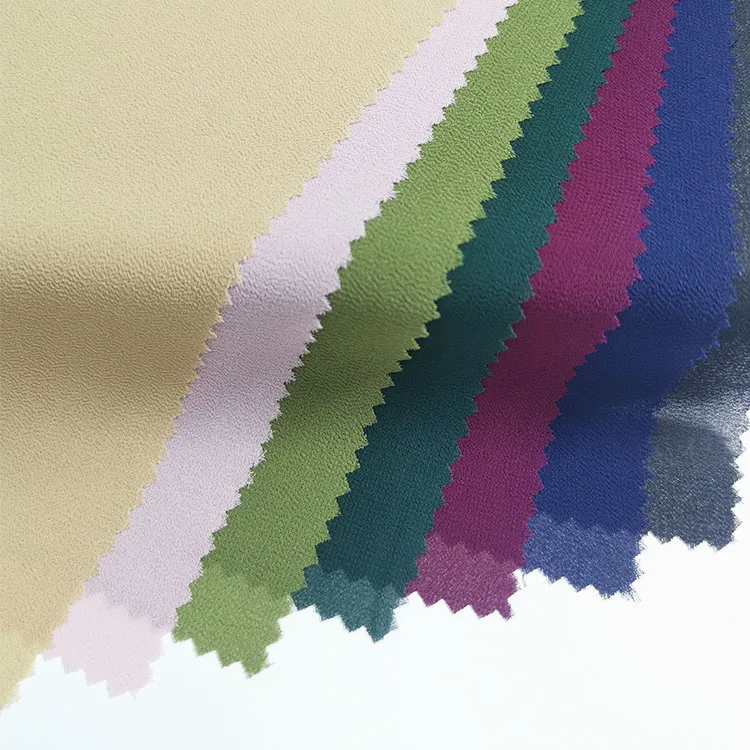 KaiMing Textiles Wholesale Recycle Polyester 75D Georgette Bubble Chiffon Fabric For Lady Dress Skirt Abaya Dubai