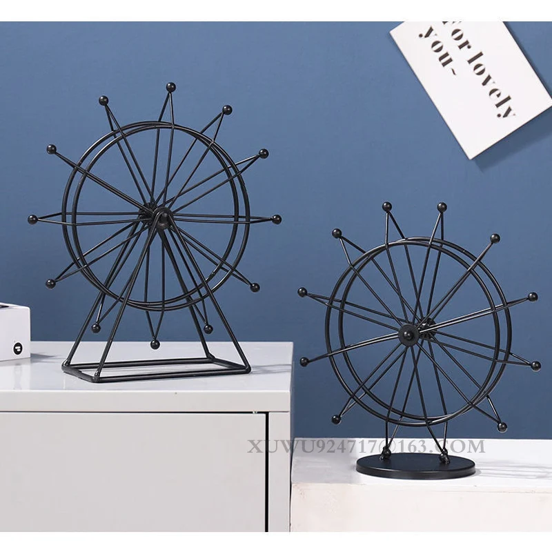 Factory Metal  Rotatable Ferris Wheel Decorations European Retro Zinc Alloy Ferris Wheel Model LONDON EYE Decorations