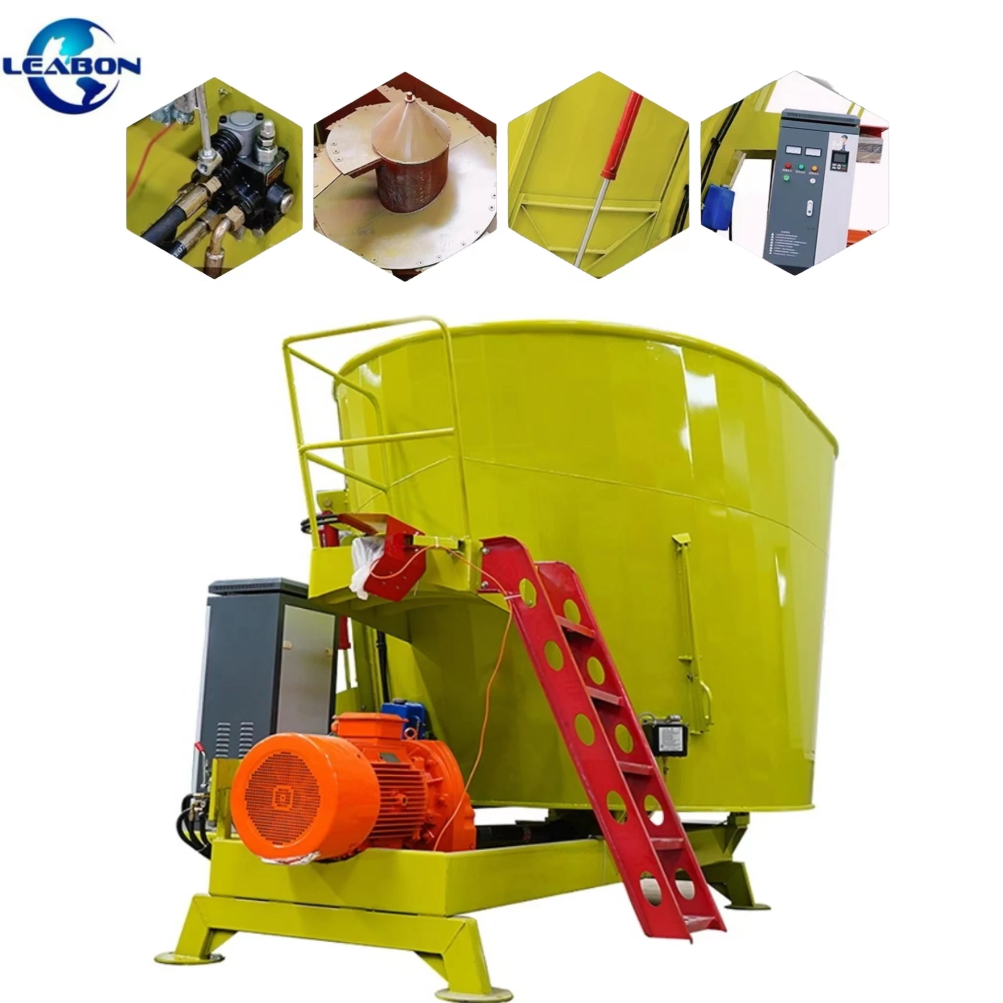 Feed Mixer Crusher For Cow Horse Camel Farm Animal Self-Walking Tractor Cattle Feed Mixer TMR