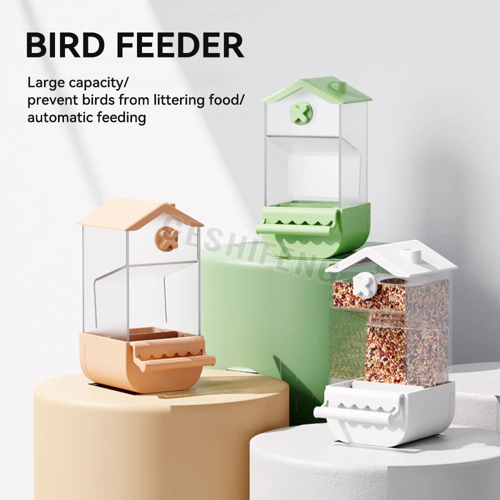 Parrot automatic feeder anti scattering and splash peony bird tiger skin parrot special feeding and feeding box