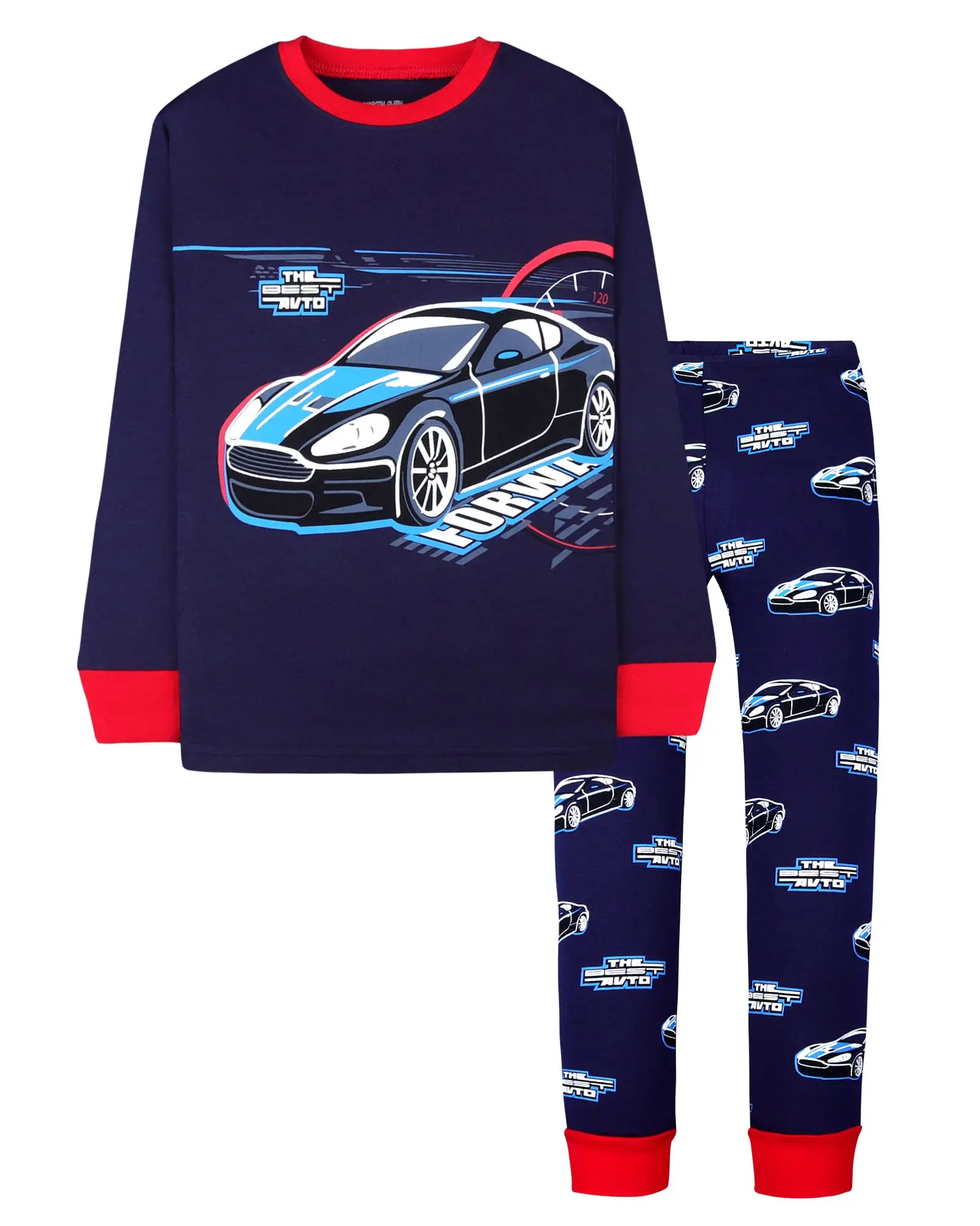 Skull Luminous Pajamas Kids Cotton Long Sleeve Tops Long Trousers Halloween Skeleton Pajamas Sets With Noctilucence
