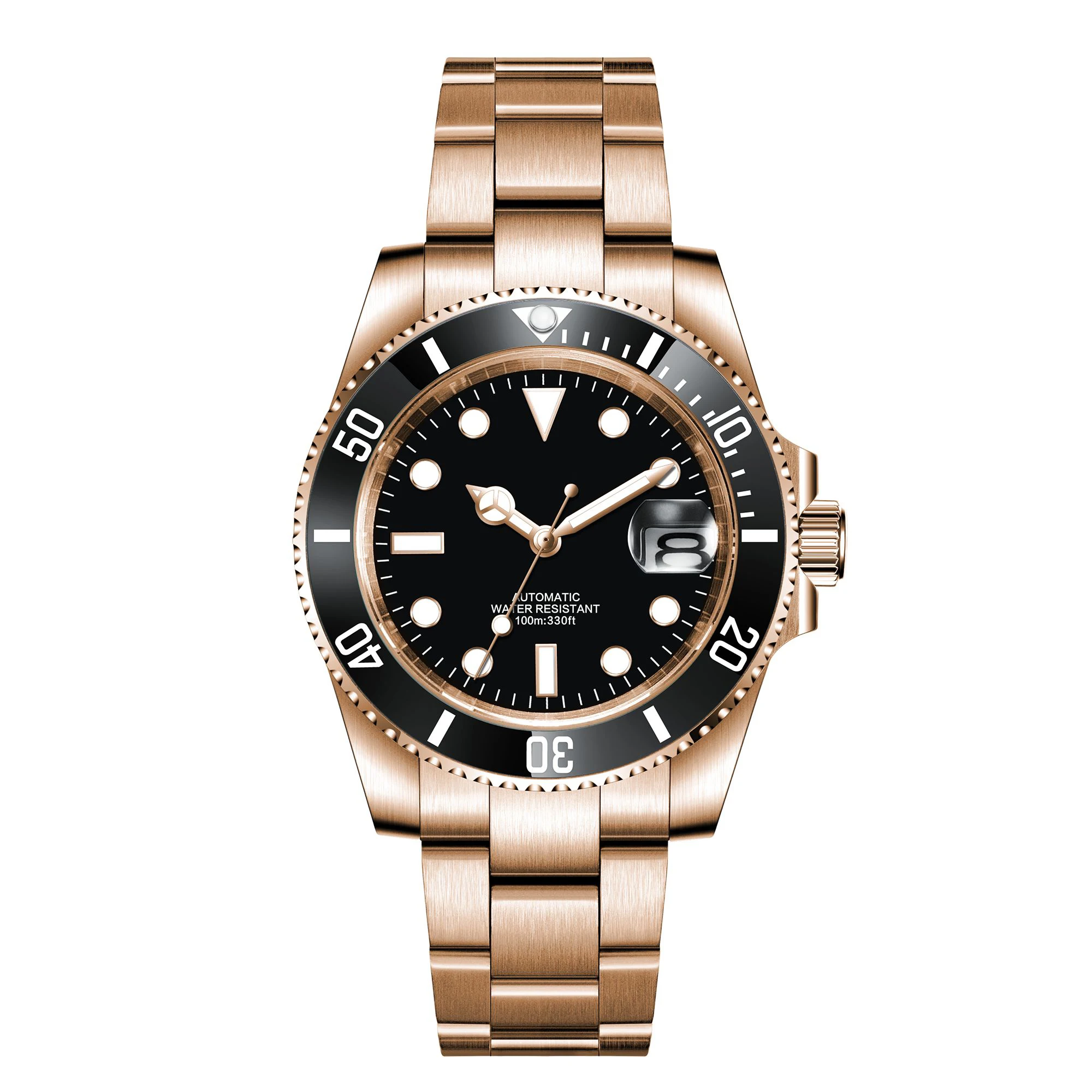 Corgeut Custom No Logo No Minimum Watch Luxury Sapphire Crystal Glass Miyota 20ATM Diver Golden Watch For Mens Automatic Watch