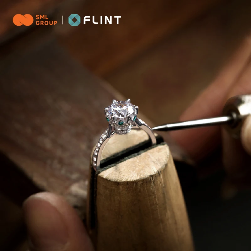 FLINT Hip Hop fine jewelry gold plated 925Silver Lab Grown Diamond DEF VVS Necklace Diamond Jewelry Women Private customization