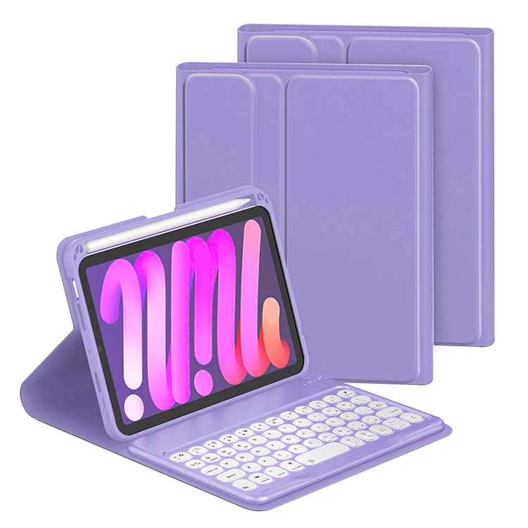 Розовый фиолетовый цветной чехол с клавиатурой для iPad Mini 6 2021 8 3 дюйма