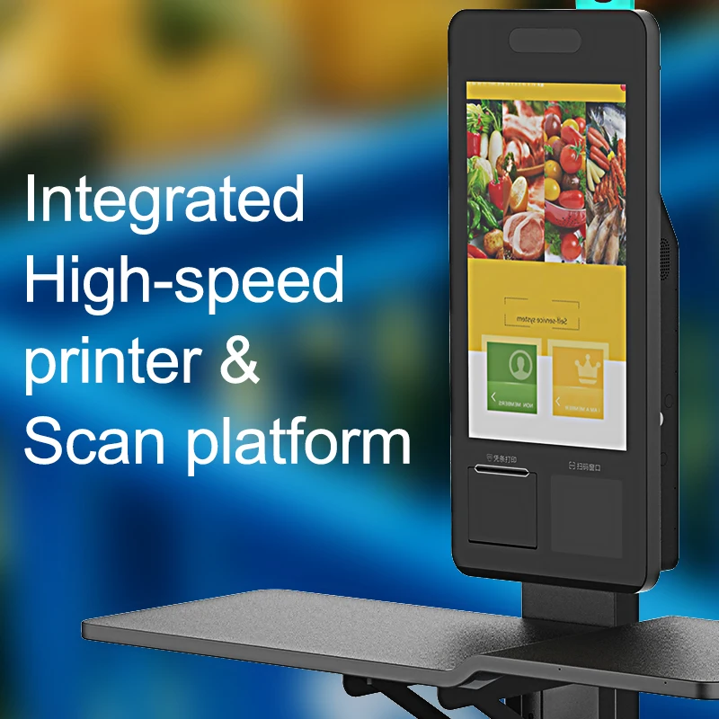 SCS-2700 Floor Standing POS System with Printer and Barcode Scanner for Efficient Checkout in Retail Vertical Self-Checkout