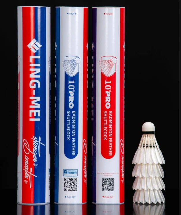 training grade goose feather durable  lingmei 10pro badminton shuttlecock good flight
