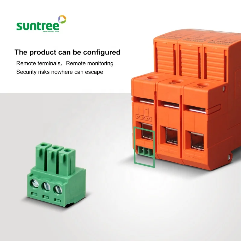 Солнечный инвертор Suntree DC сглаживатель перепадов напряжения переменного тока 3-полюсный 1000 В освещения разрядник Защита от перенапряжения устройство для защиты солнечной системы