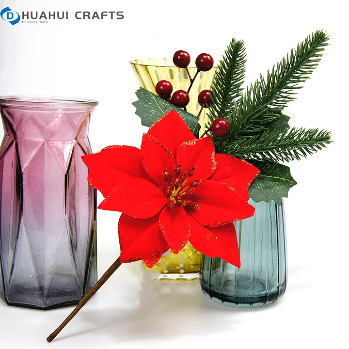 Noble White Twig Artificial Pine Needles Christmas Tree with Long pinecone and red fruit