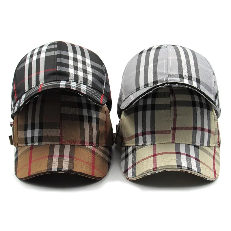 New 2022 Unisex Gender Fashion Vintage Plaid Baseball Cap Sports Hats