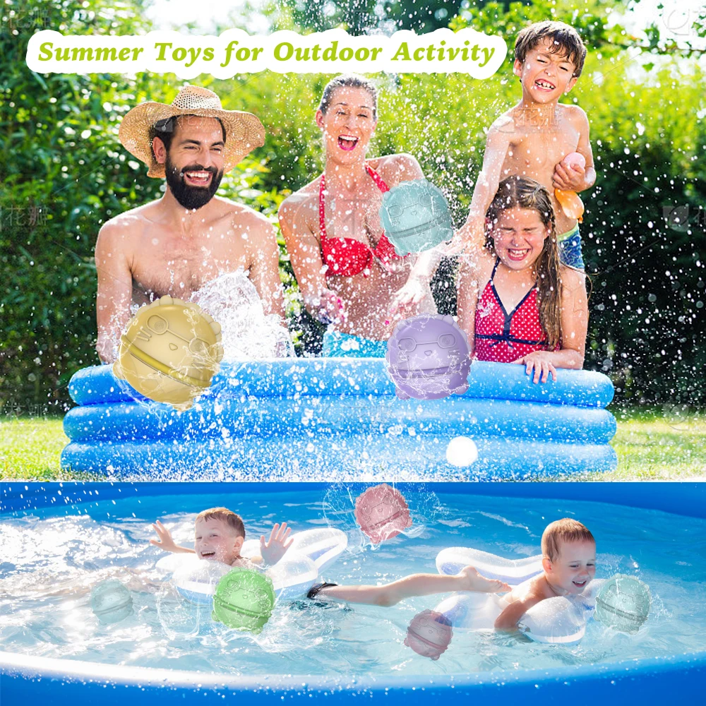 Reusable Water Bomb Balloons, Quick Refillable Water Balloon for Kids Adults,Splash Water Ball for Summer Outdoor Activities