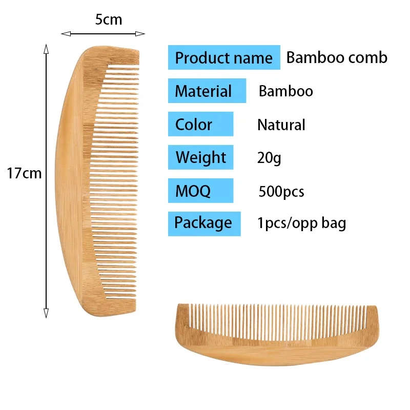 Custom Logo Wooden Detangling Comb Wood Lice Comb Private Label Wooden Bamboo Comb